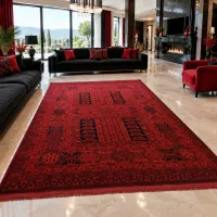 فرش قرمز مشکی مدرن جدید