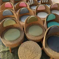 صندلی های حصیری پاف مناسب خانه و تراس