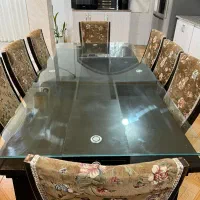 میر ناهار خوری هشت نفره کاملا چوب و روکش مخمل