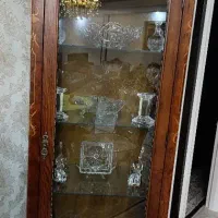بوفه ویترین معرق کاری  تمام راش درحد بدون رنگ شدگی