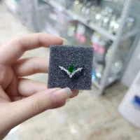 انگشتر تکنگین سبز نقره