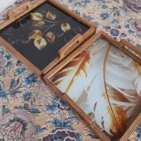 سینی چوبی کف شیشه ای طرح دار|حراج|اصفهان, الهیه|دیوار