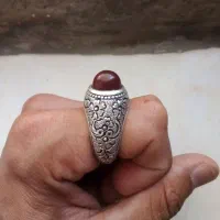 انگشتر نقره عقیق قلمزنی