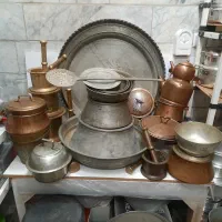 پارچ بزرگ مسی و ظروف قدیمی مسی