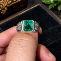 انگشتر نقره دست ساز زمرد