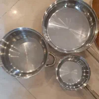 قابلمه استیل ماهی تابه وشیر جوش خارجی|ظروف پخت‌وپز|تهران, دزاشیب|دیوار