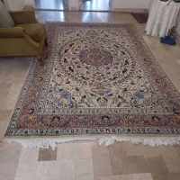 فرش جفت کاشان روشن سالم دستباف