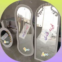 زیبایی منزل آینه قدی و گرد گچبری شده