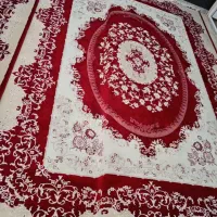 یک جفت فرش ۱۲متری زمینه زرشکی وکرمی