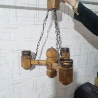 لوستر چوبی سه شعله|لوستر و چراغ آویز|همدان, |دیوار
