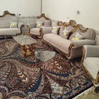 مبل شزلون قلبی ۸ نفره در حد جهیزیه با میز و گلمیز|مبلمان خانگی و میز عسلی|شیراز, حافظیه|دیوار