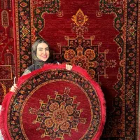 فرش هریس با ترکیب قرمز و سبز ۱۲و۹و۶ متری
