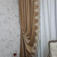 دو عدد والان مخمل ترک وپرده حریر گل مخمل|پرده، رانر، رومیزی|تهران, قیام|دیوار
