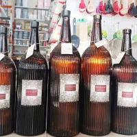 بطری شیشه‌ای،جا آب‌لیمو، شیشه ابغوره ضخیم|ظروف نگهدارنده، پلاستیکی، یک‌بارمصرف|کرمانشاه, |دیوار