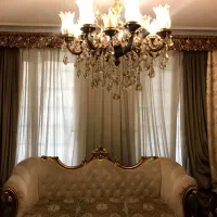 پرده پذیرایی سلطنتی سه لایه / تمام قد