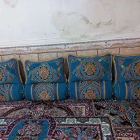 روبالشت فیروزه ای خوش رنگ ده تابالشت ده تاروپشتی