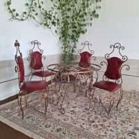 میز فرفروژه با ۴ عدد صندلی