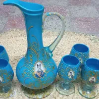 تنگ و لیوان شاه عباسی فیروزه ای طلاکوب