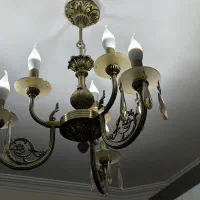 لوستر برنزی سه شاخه دوبل (۶ لامپ)