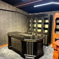 میز مدیریت اداری مدل پرهام وکیوم مشکی طرح سنگ