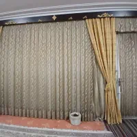 پرده شیشه ای تمام گل ترک و پشت دری و دکوری