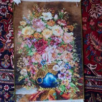 تابلو فرش طرح گل|تابلو فرش|مشگین شهر, |دیوار