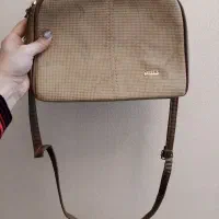 کیف دوشی جا دار کرم قهوه ای