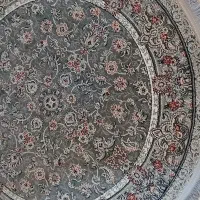 فرش پادری دایره ای رنگ طوسی