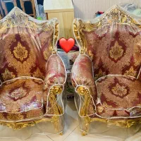 مبلمان سلطنتی ۹ نفره ورق طلا با نهارخوری ۸ نفره|مبلمان خانگی و میز عسلی|تهران, مهران|دیوار