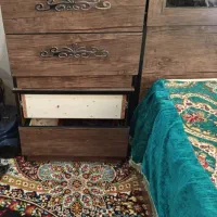 تخت خواب دو نفره با تشک و چوب ام دی اف|تخت و سرویس خواب|زارچ, |دیوار