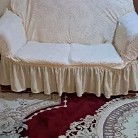 روکش مبل کرمی طرحدار