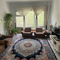 فرش ماشینی زمینه سرمه ای