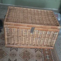 سبد،صندوقچه  چوبی حصیری صنایع دستی