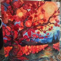 تابلو نقاشی خودکار ( رنگی ) ( کار دست ) روی شاستی