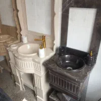 روشویی سنگی مشگی بااینه