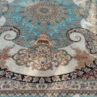 دوعدد فرش فیروزه ای