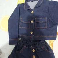 کت ودامن جین بچگونه پاییزه درحدنو|کفش و لباس بچه|بابل, |دیوار