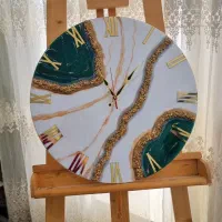 ساعت رزینی زیبا و دستساز،تابلوی گل خشک|ساعت دیواری و تزئینی|شیراز, نصر|دیوار