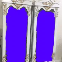 بوفه سفید طلایی ویترین