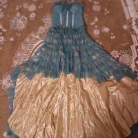 لباس شب پفی رنگ آبی اقیانوسی