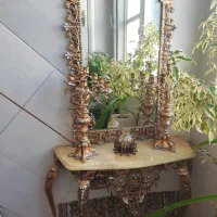 آیینه و شمعدان برنز