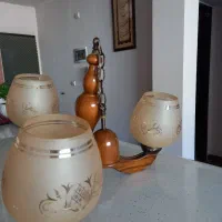 لوستر ۳ شاخه چوبی