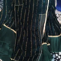 لباس محلی مخمل سبز ماشی خوشرنگ تمیز نو|لباس|یاسوج, |دیوار