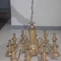 لوستر ۱۰ شعله برنج