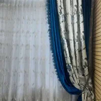 مخمل و ساتن پرده درحد نو