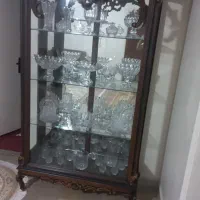 بوفه تمام چوب کنده کاری شده و میزتلویزیون شیشه ای
