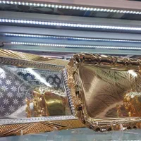 سینی استیل طلایی پذیرایی|ظروف سرو و پذیرایی|شیراز, شاهچراغ|دیوار