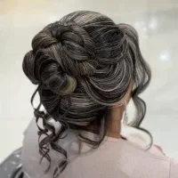 مدل شنیون با موی رنگی