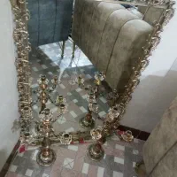 آیینه و شمعدان برنزی