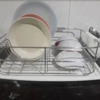 ابچکان  رومبزی  استیل  ویک جفت سینی استیل قدیمی